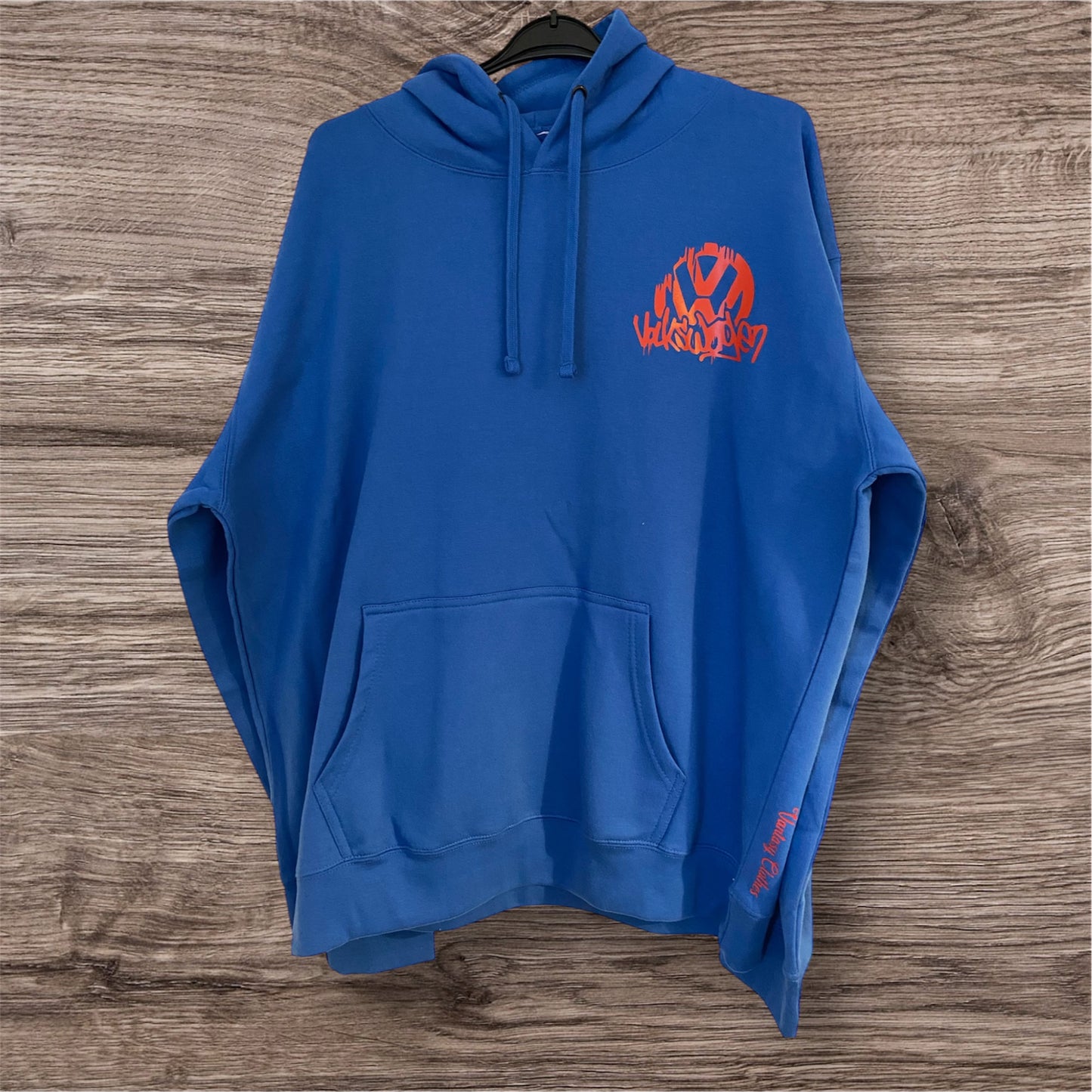 VW Graffiti Hoodie in Royal Blue (Chest Logo and Back Logo)