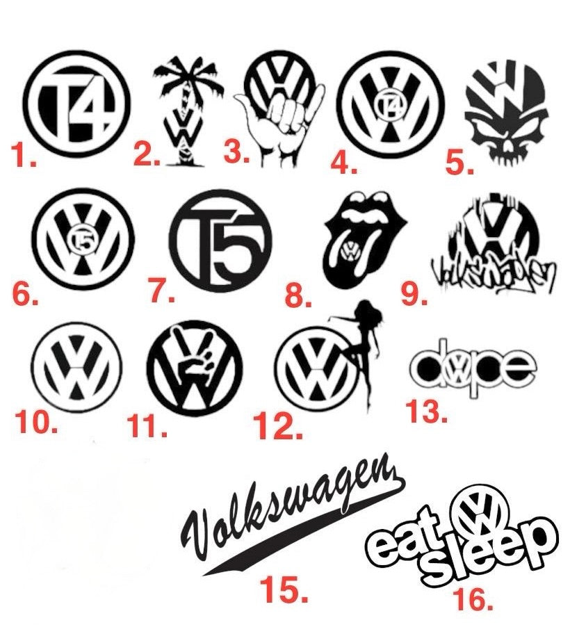 Graffiti VW Volkswagen Headrest Neck Cushions (singles, pairs and sets of three)