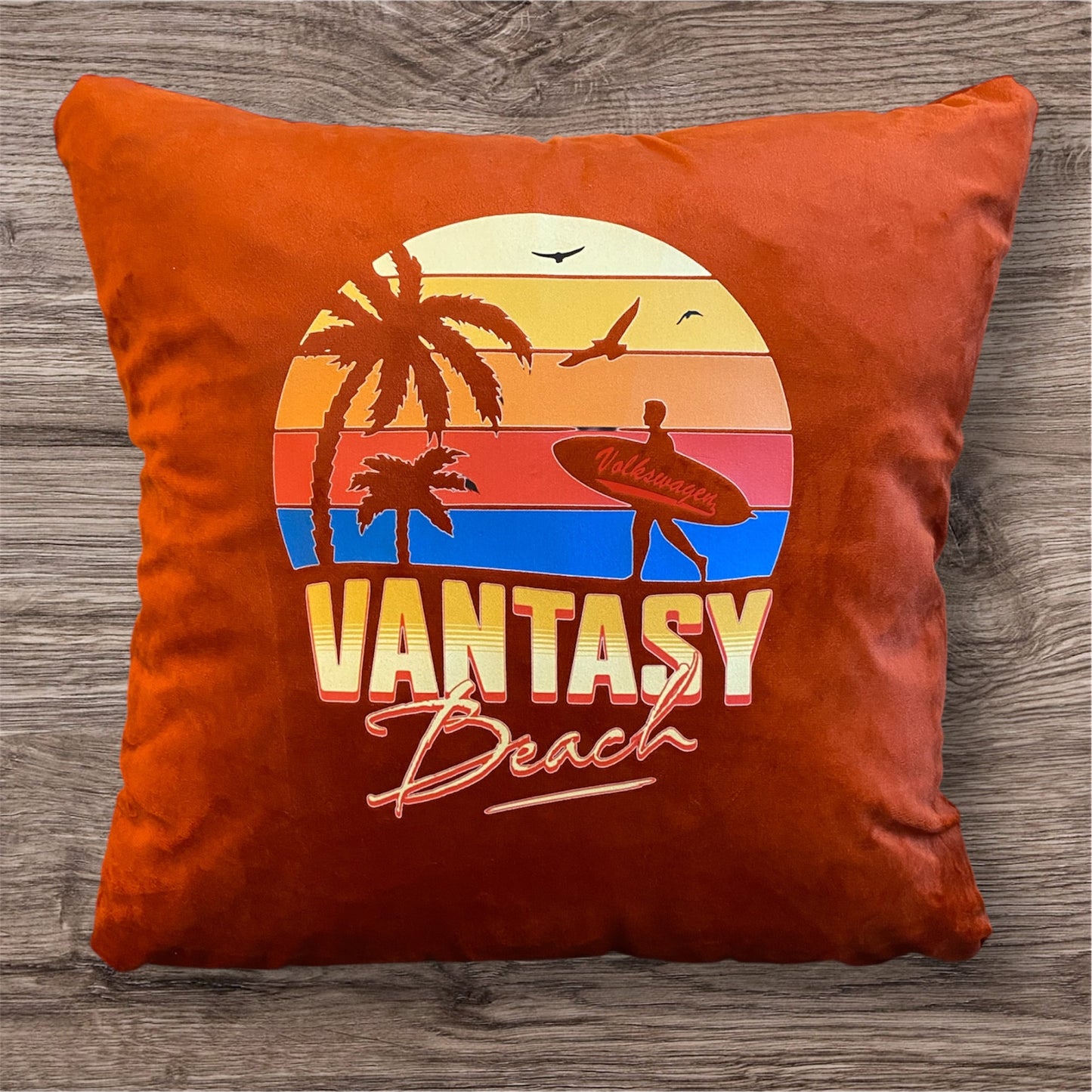 Vantasy Beach Graphic Velvet Cushions x2 (Including fillers)
