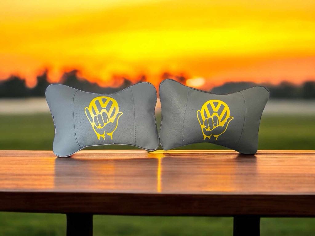 VW Wave Logo Volkswagen Headrest Neck Cushions (singles, pairs and sets of three)