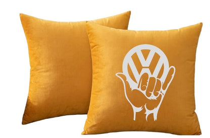 VW Wave Velvet Cushions x2