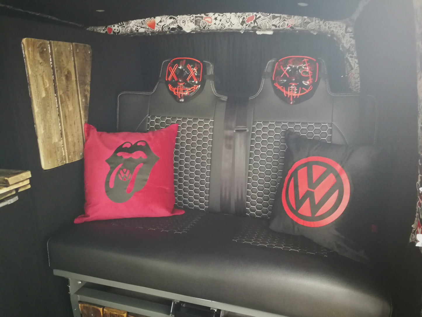 VW Logo Velvet Cushions x2