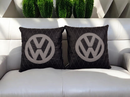 VW Leatherette Diamond Stitch Cushions (Pair including fillers)