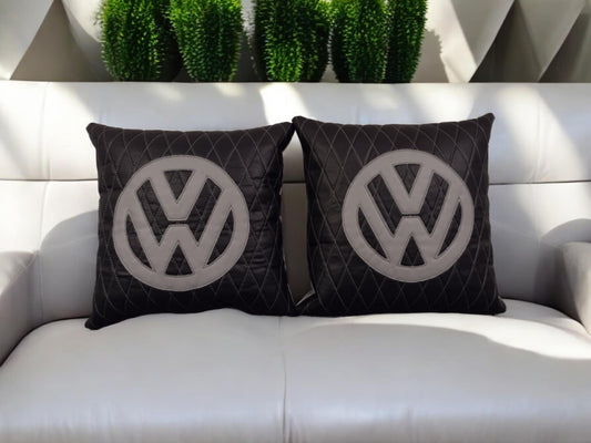 VW Leatherette Diamond Stitch Cushions (Pair including fillers)