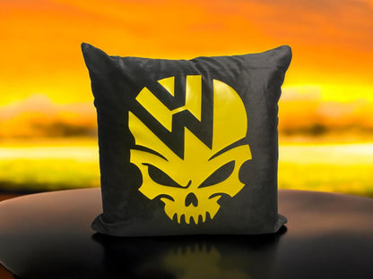 VW Skull Velvet Cushions X2