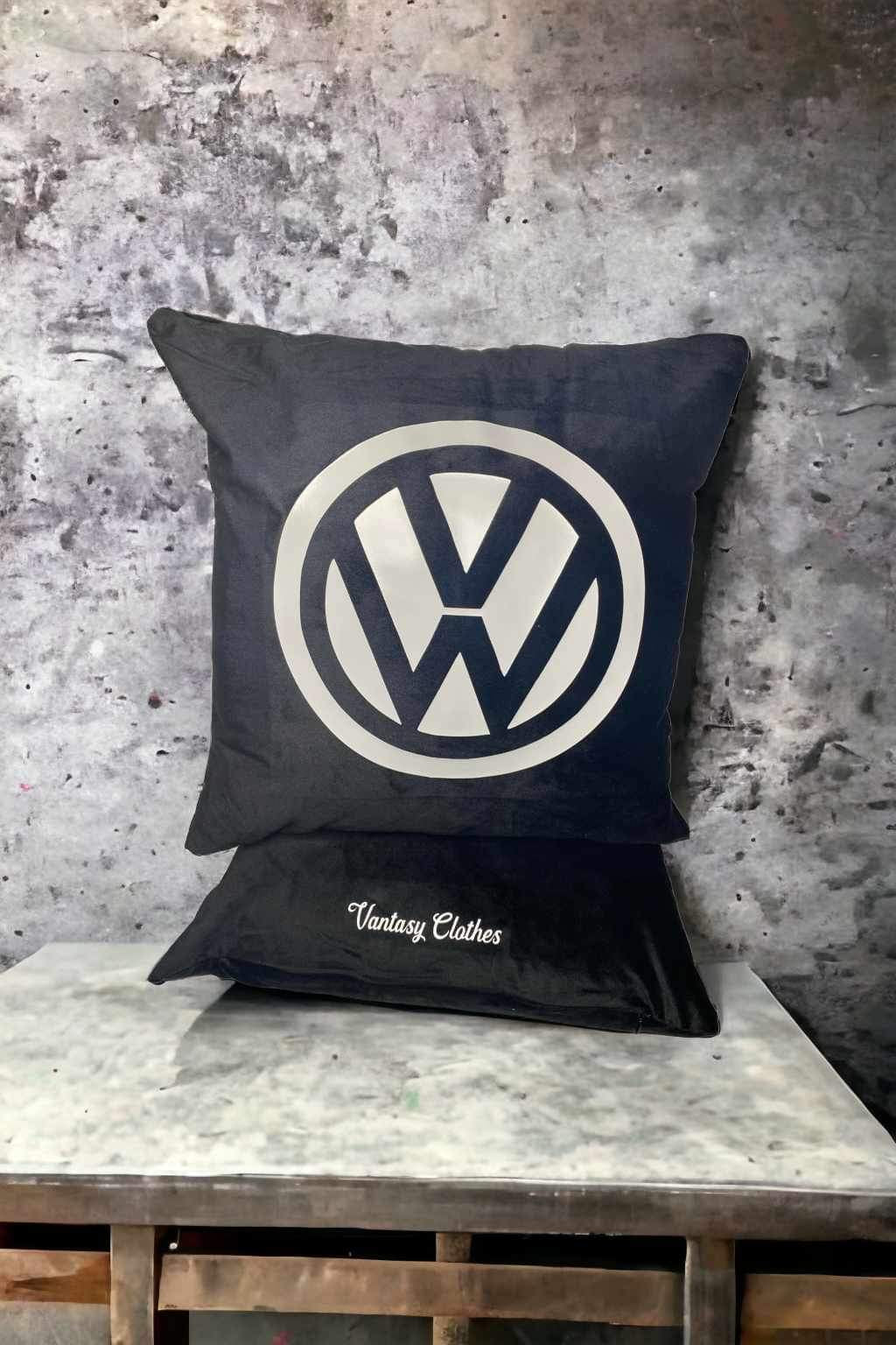 VW Logo Velvet Cushions x2