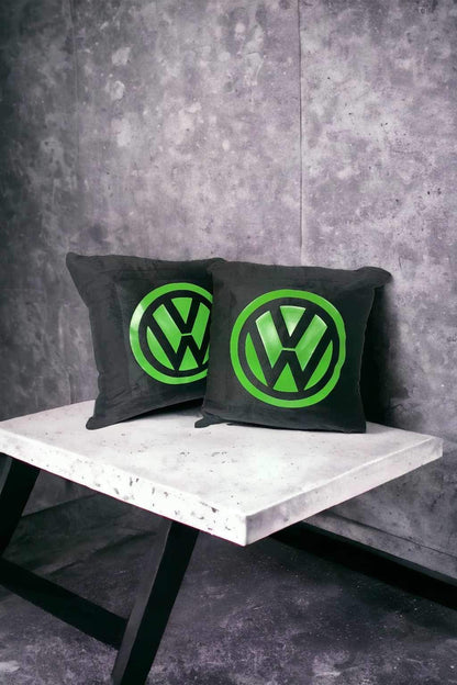 VW Logo Velvet Cushions x2