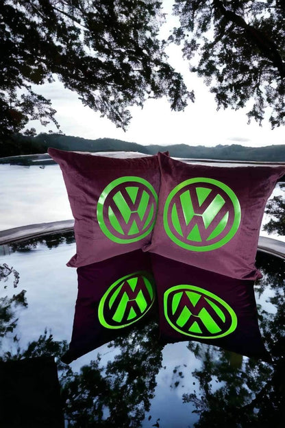 VW Logo Velvet Cushions x2