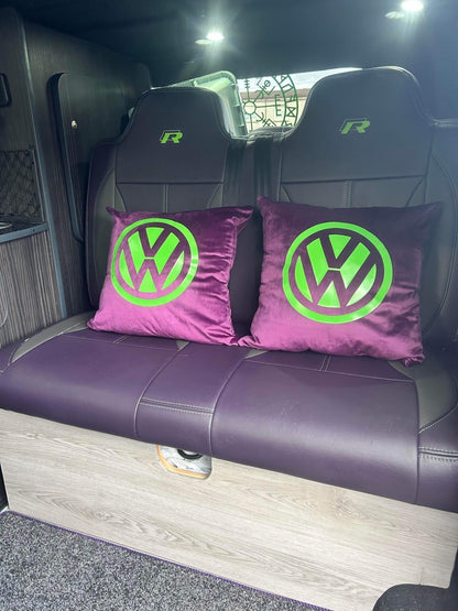 VW Logo Velvet Cushions x2