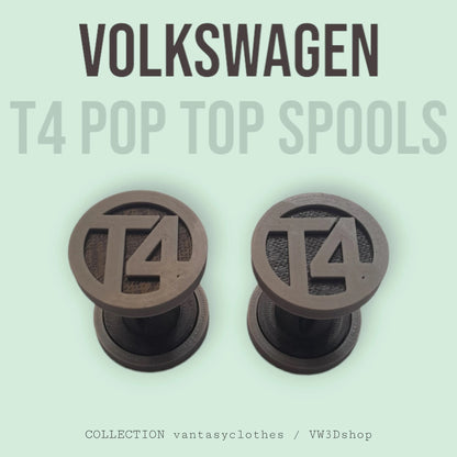 VW Volkswagen (T4 Logo) Pop Top Strap Spools - Pair