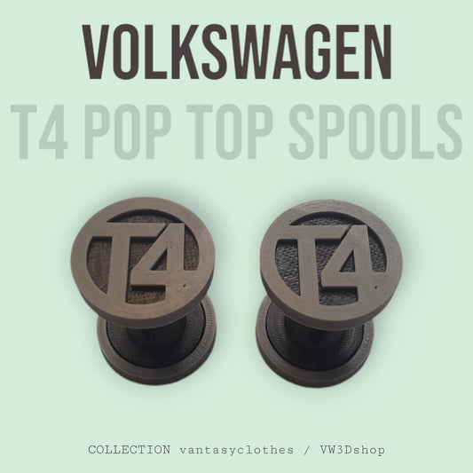 VW Volkswagen (T4 Logo) Pop Top Strap Spools - Pair