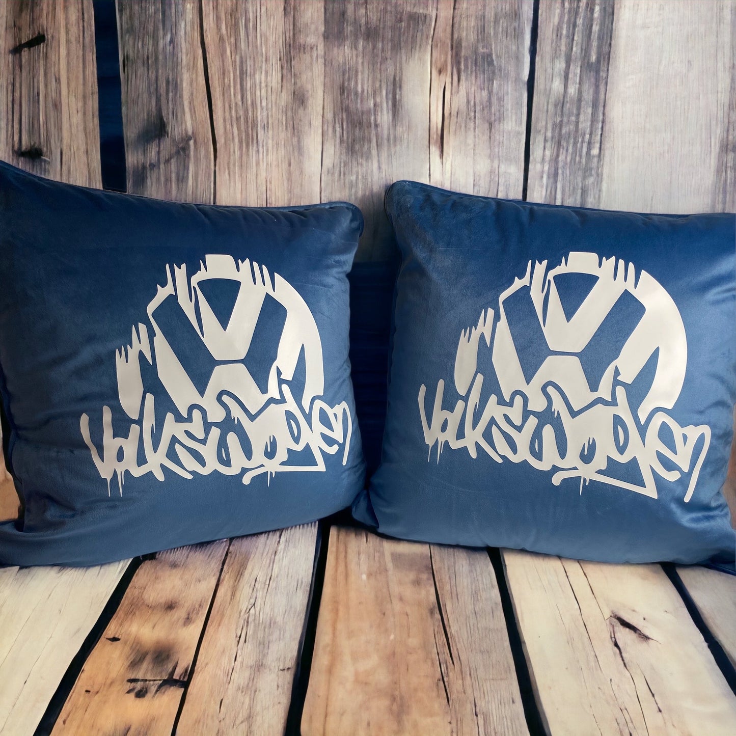 VW Graffiti Velvet Cushions x2