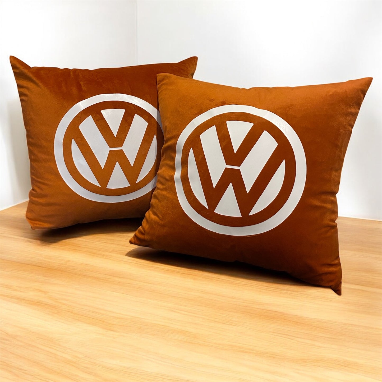 VW Logo Velvet Cushions x2