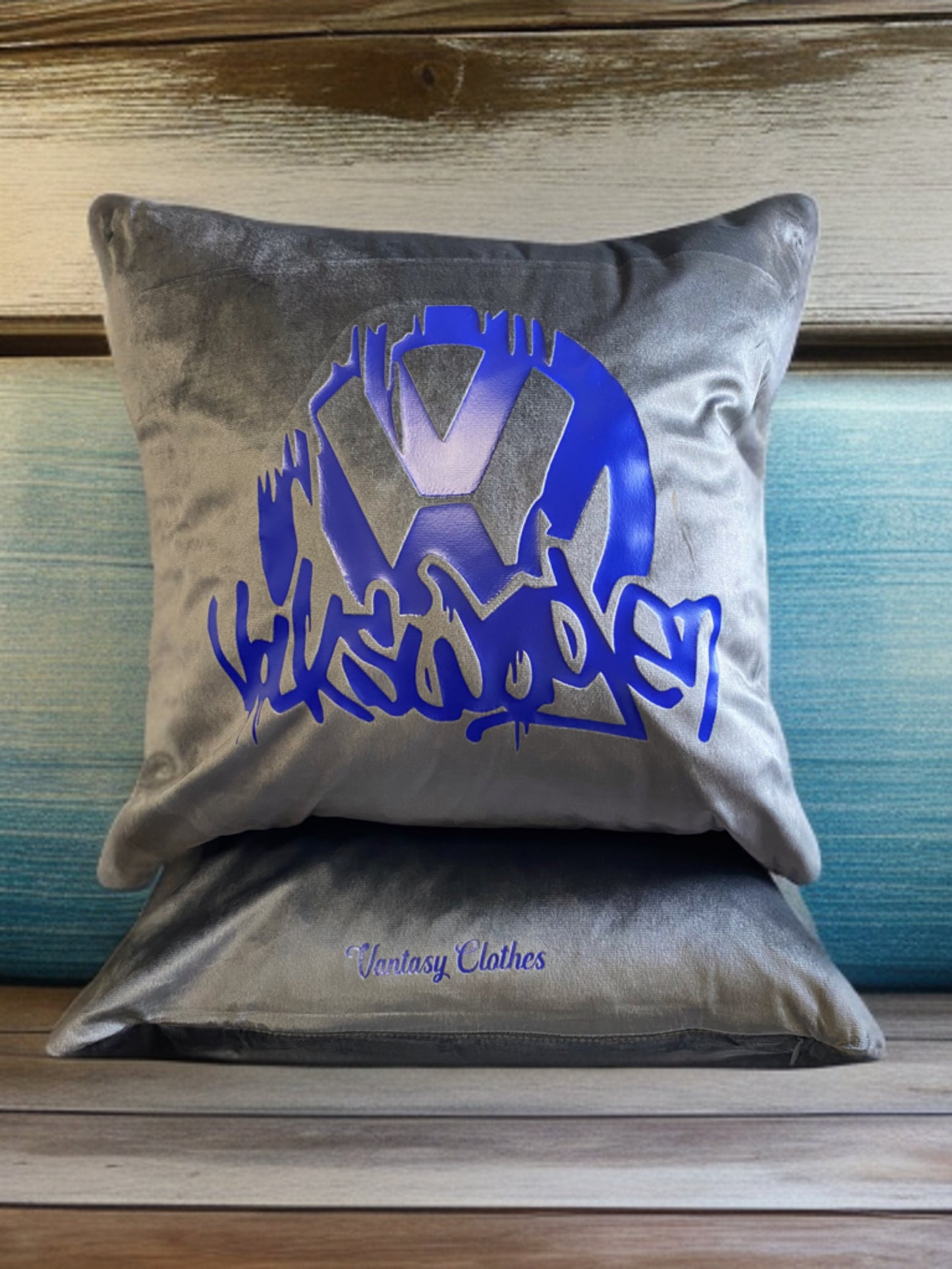 VW Graffiti Velvet Cushions x2