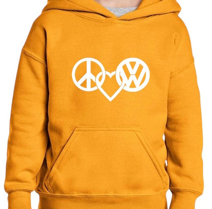 VW Kids Peace, Love, Dub Hoodies - Kids Vantasy Clothes