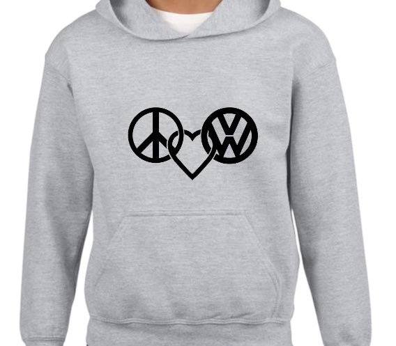 VW Kids Peace, Love, Dub Hoodies - Kids Vantasy Clothes